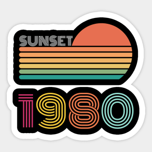 Sunset Retro Vintage 1980 Sticker